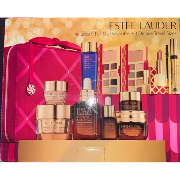 Estee Lauder Other - Estee Lauder Holiday Blockbuster Gift Set 12-Pc Skincare Makeup Train Case NEW